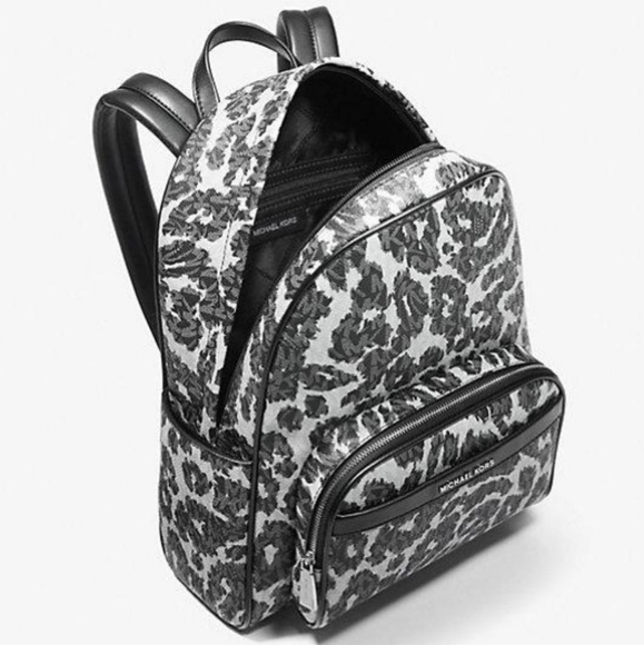 Michael Kors Bex Leopard Logo Medium Backpack - Picture 5 of 9